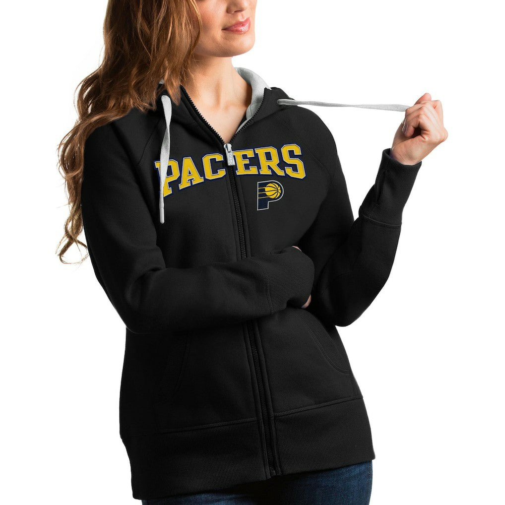 Indiana Pacers Antigua Women's Team Victory Full-Zip Hoodie Black - NBA