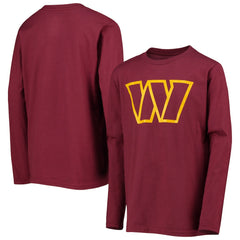 Washington Commanders Youth Primary Team Logo Long Sleeve T-Shirt Burgundy | NFL