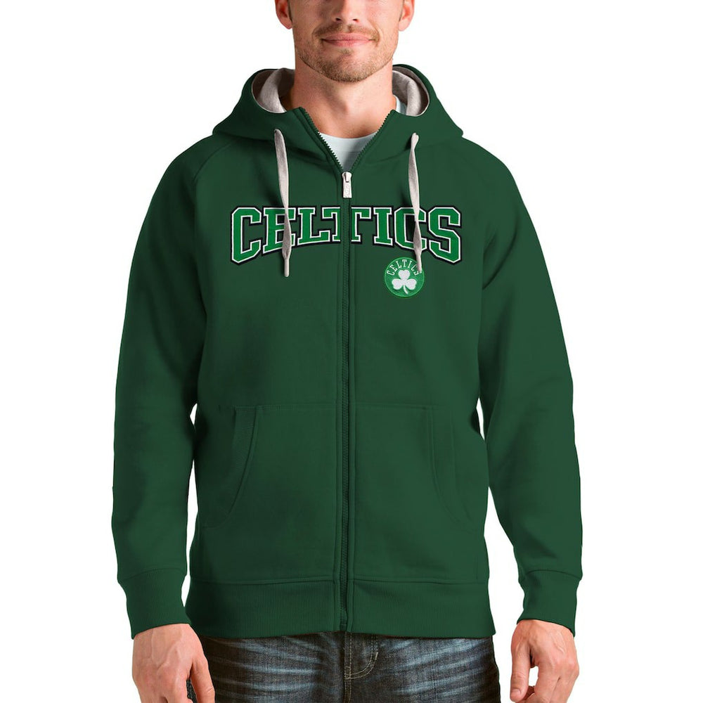 Boston Celtics Antigua Victory Full-Zip Hoodie Hunter Green - NBA
