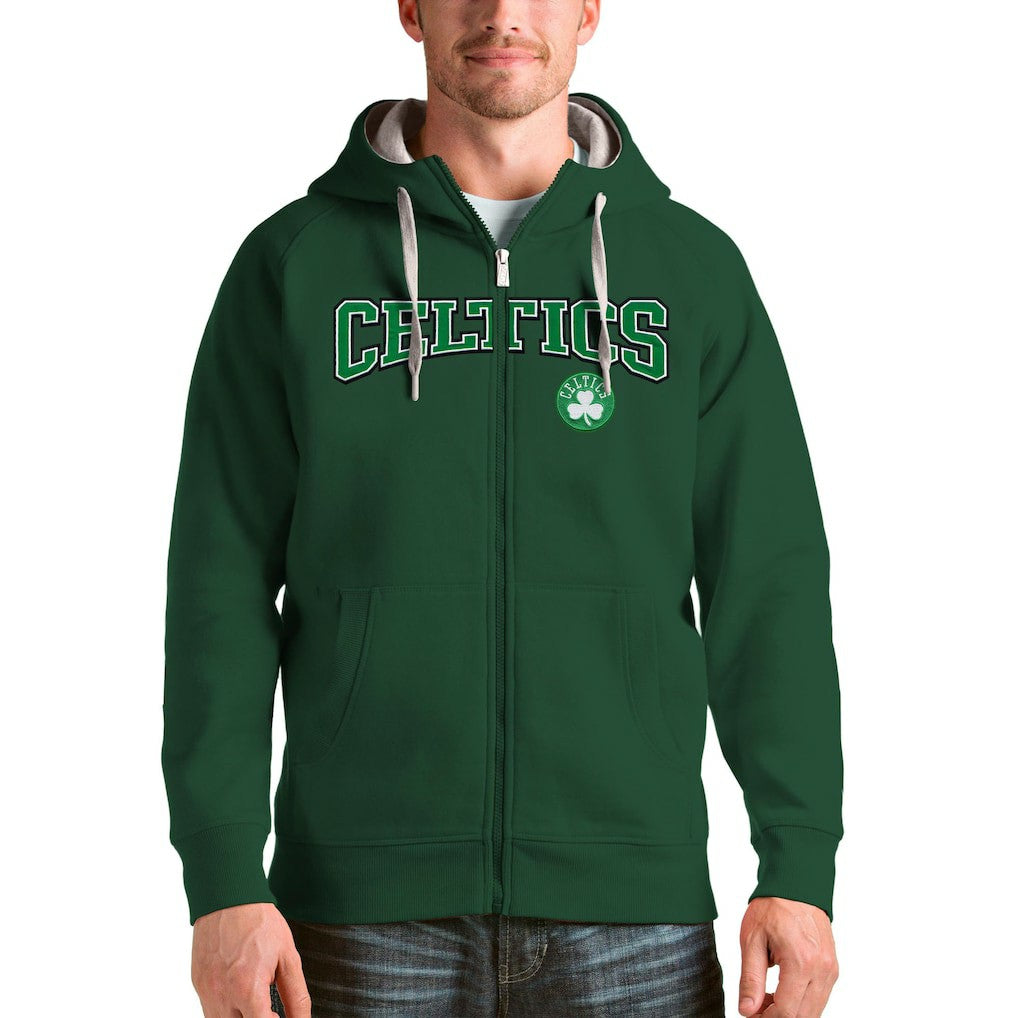 Boston Celtics Antigua Victory Full-Zip Hoodie Hunter Green - NBA