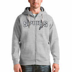 San Antonio Spurs Antigua Victory Full-Zip Hoodie Heathered Gray - NBA