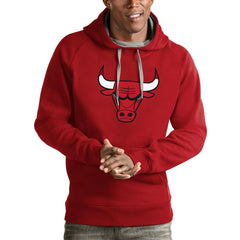 Chicago Bulls Antigua Logo Victory Pullover Hoodie Red - NBA