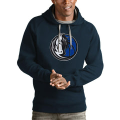 Dallas Mavericks Antigua Logo Victory Pullover Hoodie Navy - NBA