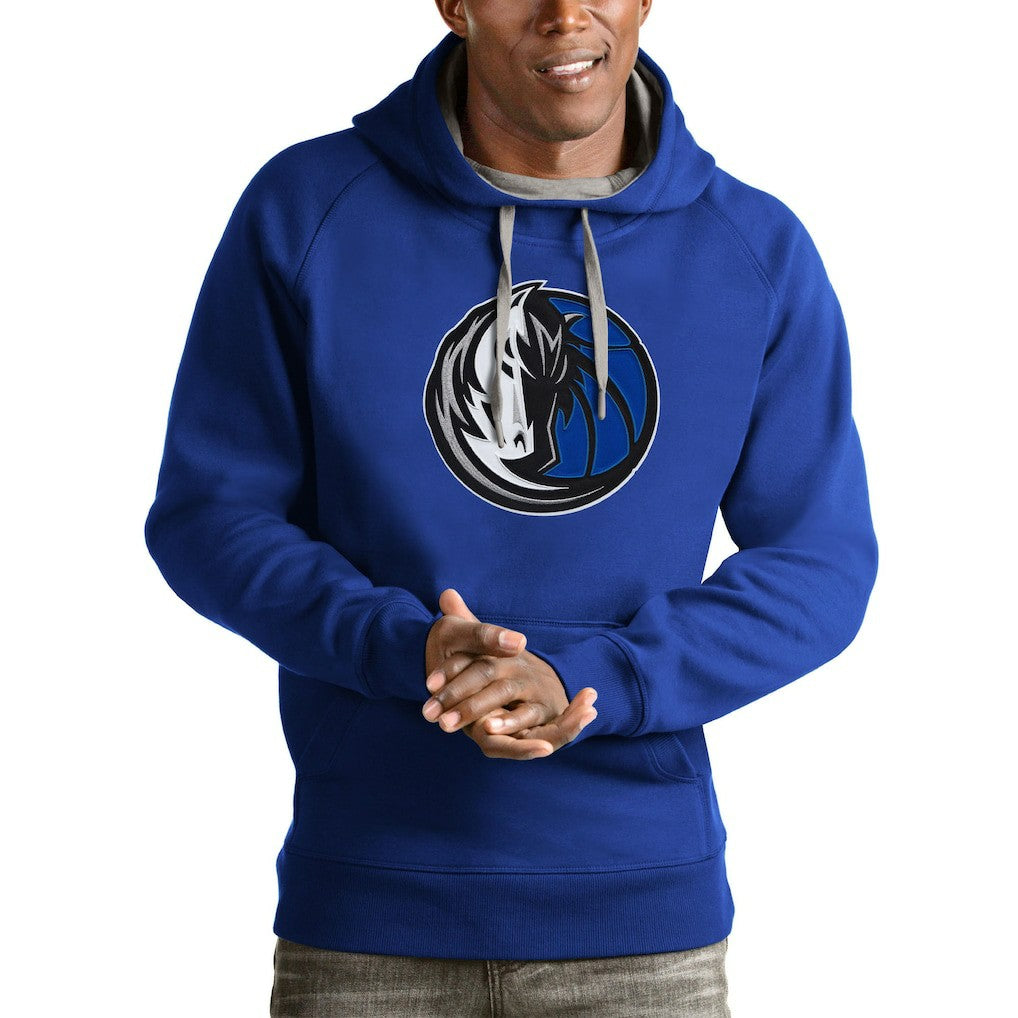 Dallas Mavericks Antigua Logo Victory Pullover Hoodie Royal - NBA