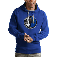 Dallas Mavericks Antigua Logo Victory Pullover Hoodie Royal - NBA