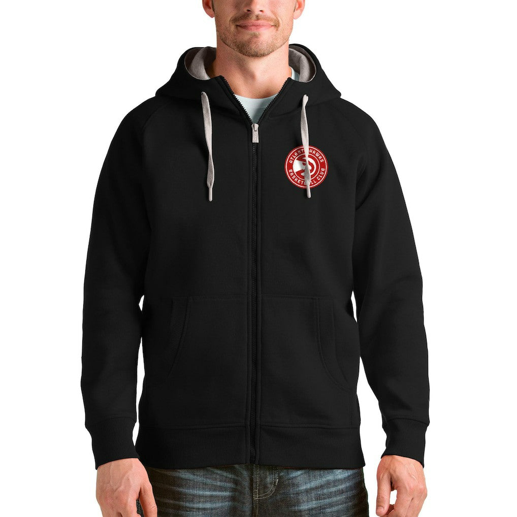 Atlanta Hawks Antigua Logo Victory Full-Zip Hoodie Black - NBA