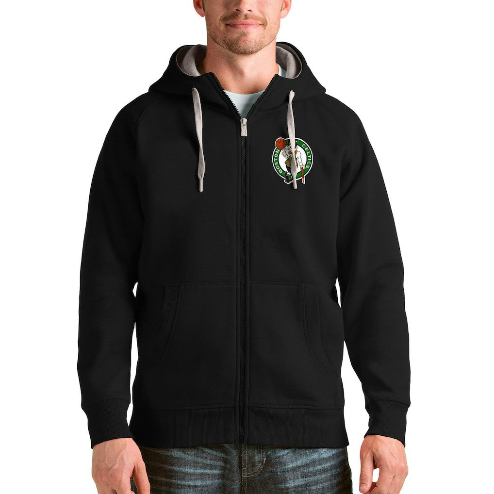 Boston Celtics Antigua Logo Victory Full-Zip Hoodie Black - NBA