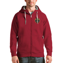 Denver Nuggets Antigua Logo Victory Full-Zip Hoodie Red - NBA