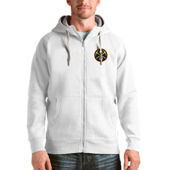 Denver Nuggets Antigua Logo Victory Full-Zip Hoodie White - NBA