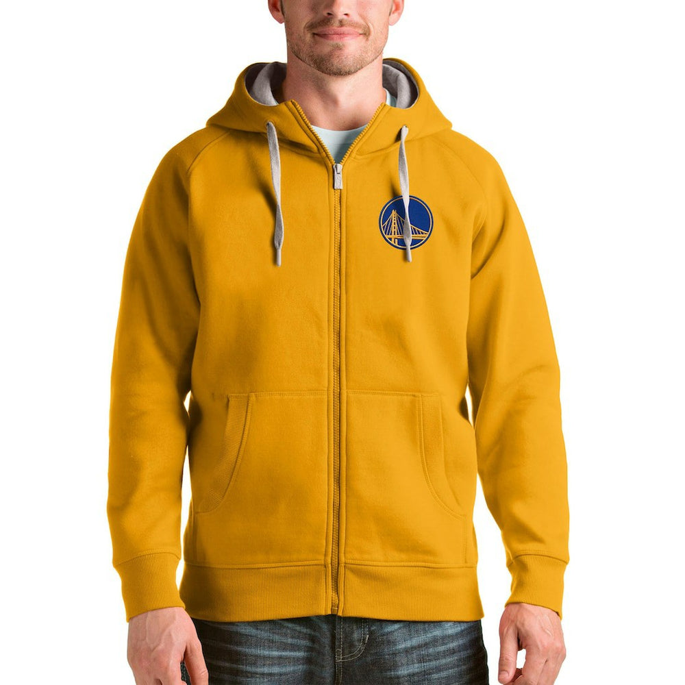 Golden State Warriors Antigua Logo Victory Full-Zip Hoodie Gold - NBA