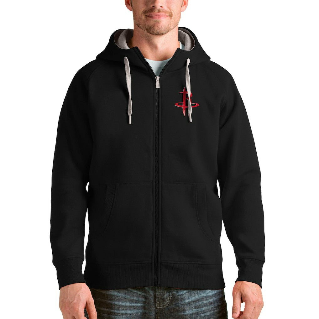 Houston Rockets Antigua Logo Victory Full-Zip Hoodie Black - NBA