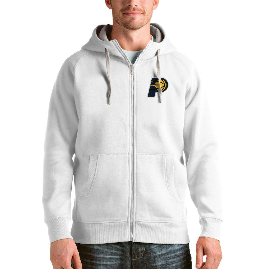 Indiana Pacers Antigua Logo Victory Full-Zip Hoodie White - NBA