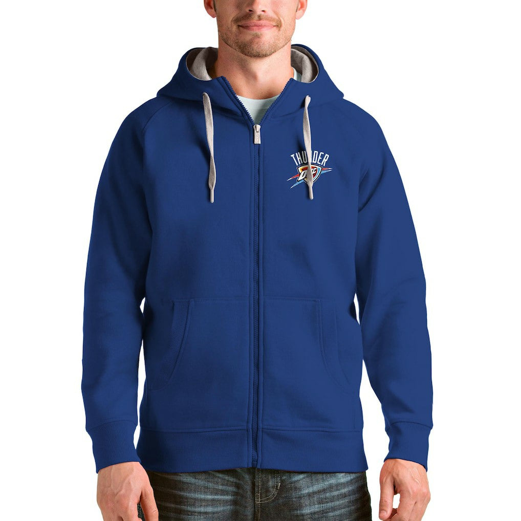 Oklahoma City Thunder Antigua Logo Victory Full-Zip Hoodie Royal - NBA