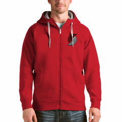 Portland Trail Blazers Antigua Logo Victory Full-Zip Hoodie Red - NBA