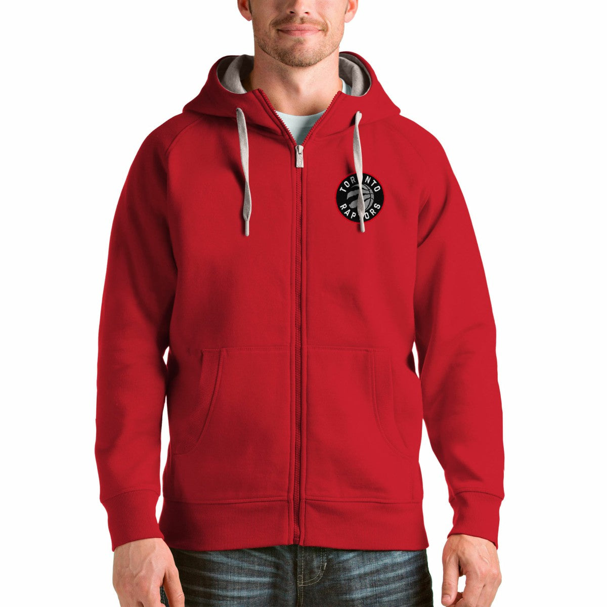 Toronto Raptors Antigua Logo Victory Full-Zip Hoodie Red - NBA
