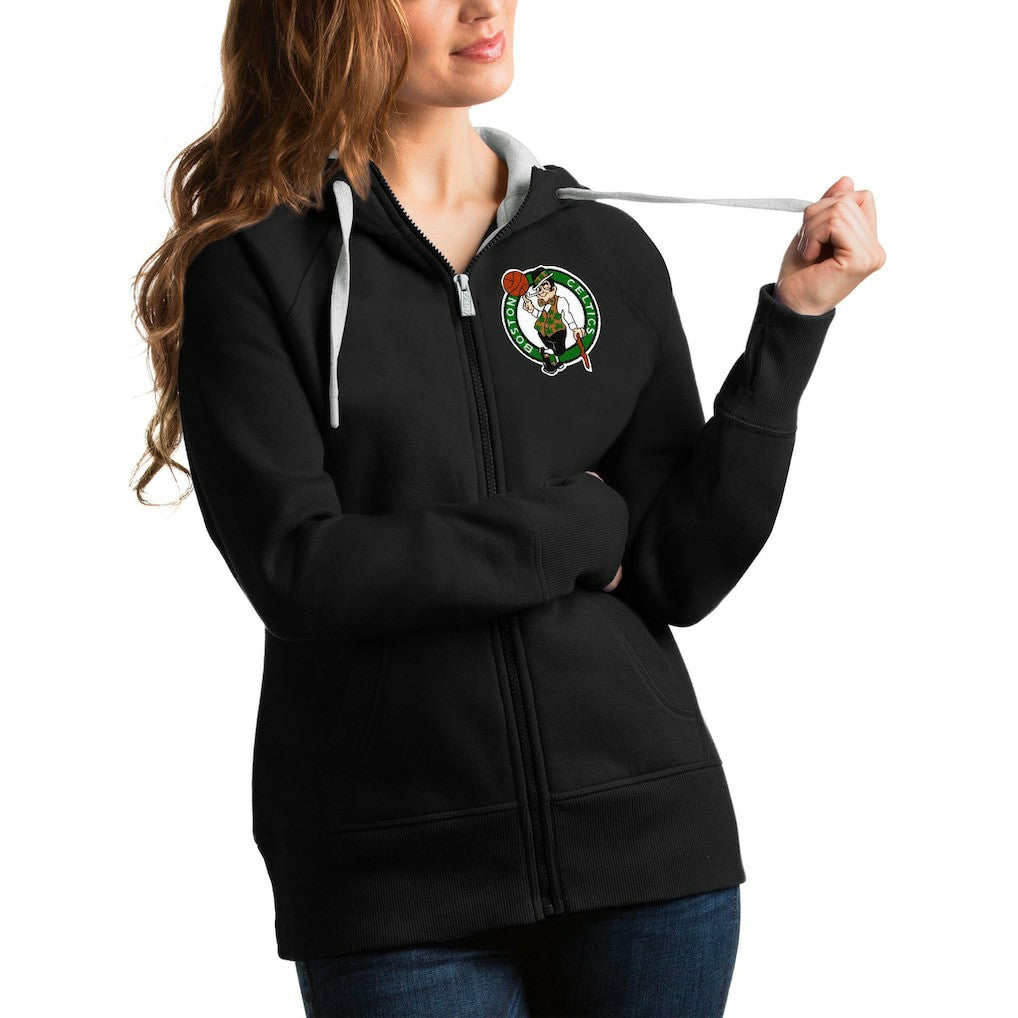Boston Celtics Antigua Women's Victory Full-Zip Hoodie Black - NBA