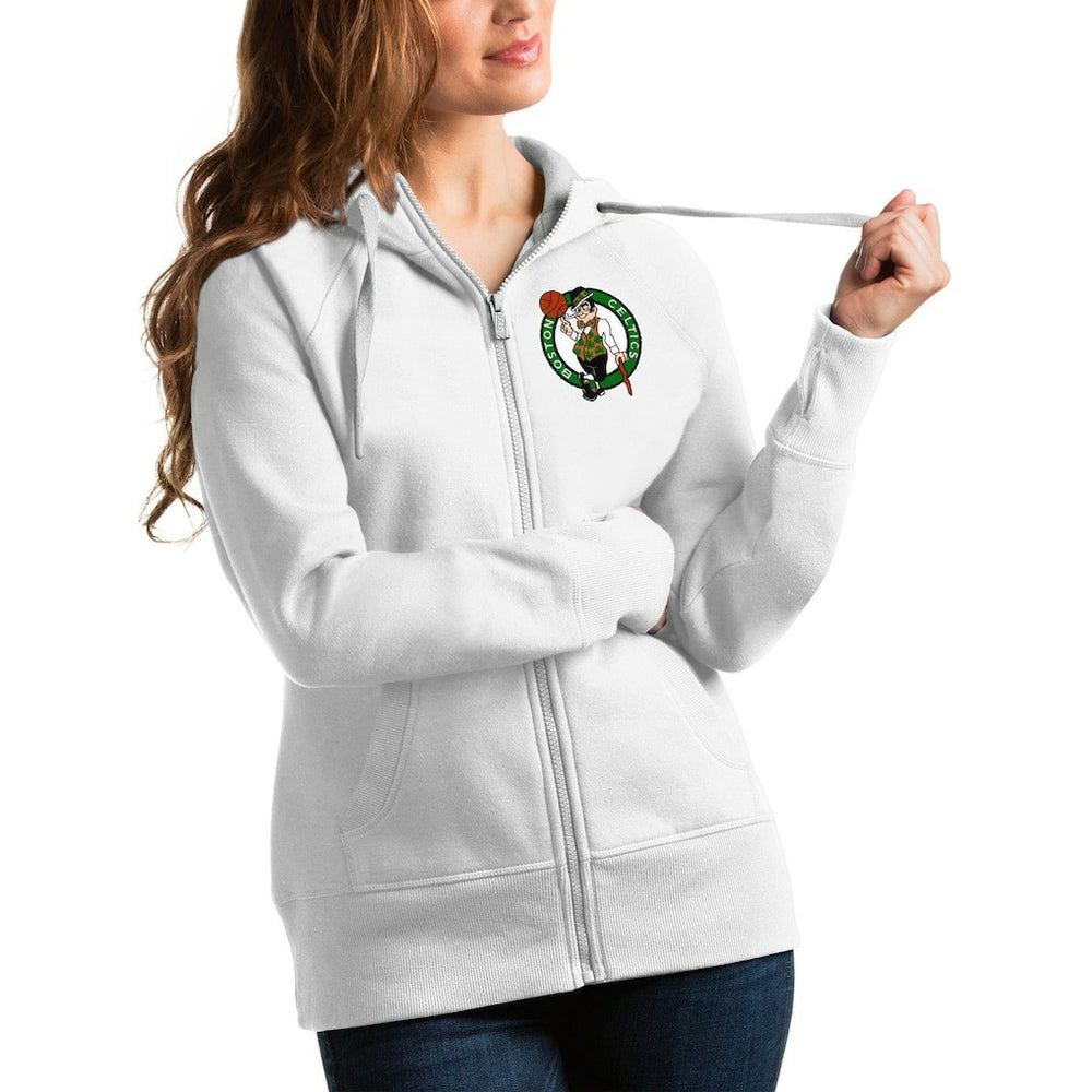 Boston Celtics Antigua Women's Victory Full-Zip Hoodie White - NBA
