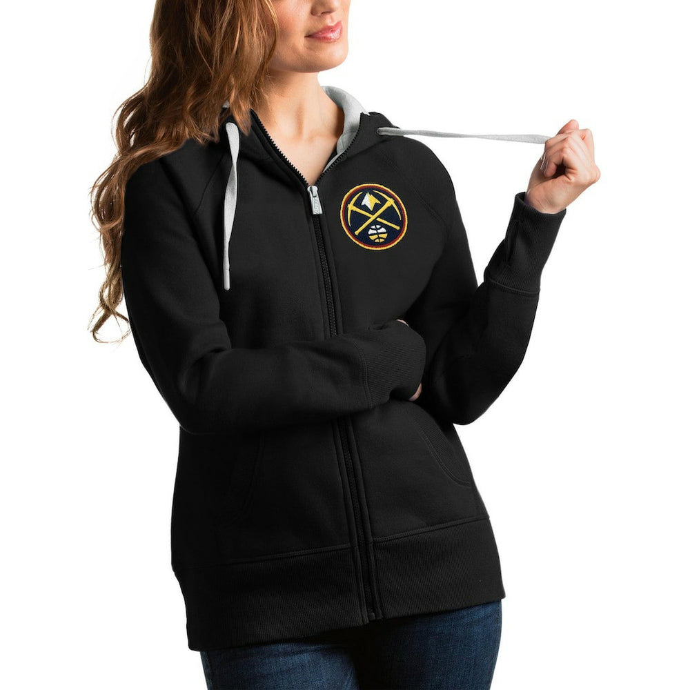 Denver Nuggets Antigua Women's Victory Full-Zip Hoodie Black - NBA