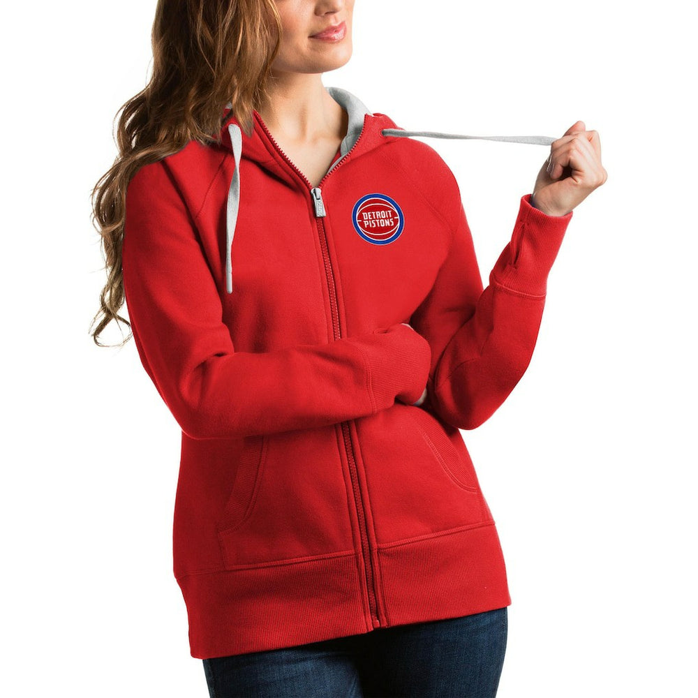 Detroit Pistons Antigua Women's Victory Full-Zip Hoodie Red - NBA