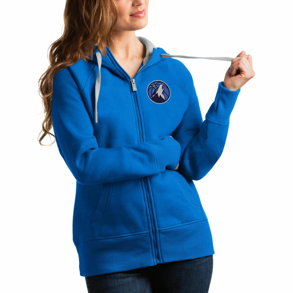 Minnesota Timberwolves Antigua Women's Victory Full-Zip Hoodie Blue - NBA