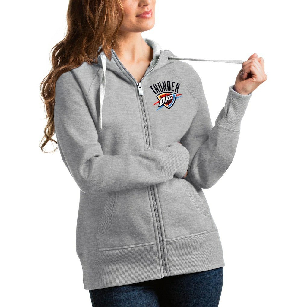 Oklahoma City Thunder Antigua Women's Victory Full-Zip Hoodie Heathered Gray - NBA
