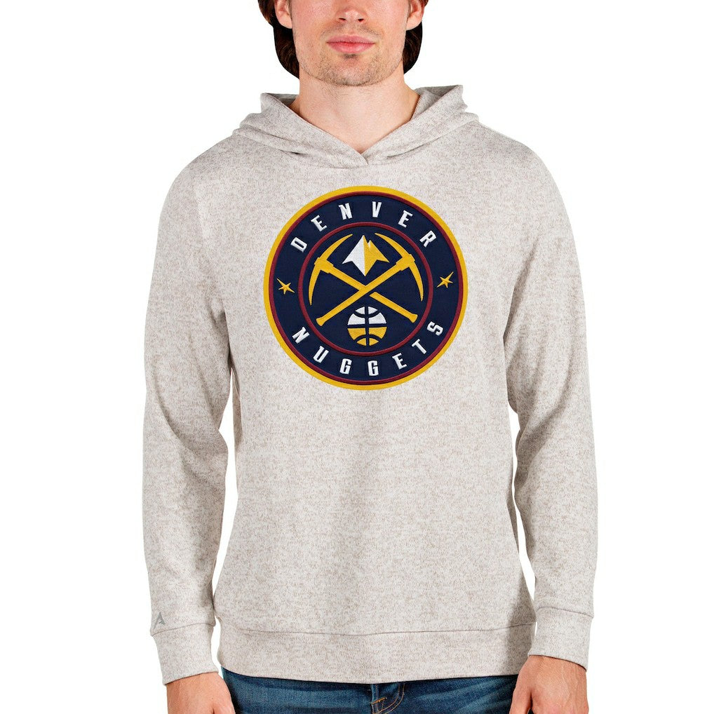 Denver Nuggets Antigua Logo Absolute Pullover Hoodie Cream - NBA