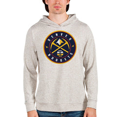 Denver Nuggets Antigua Logo Absolute Pullover Hoodie Cream - NBA