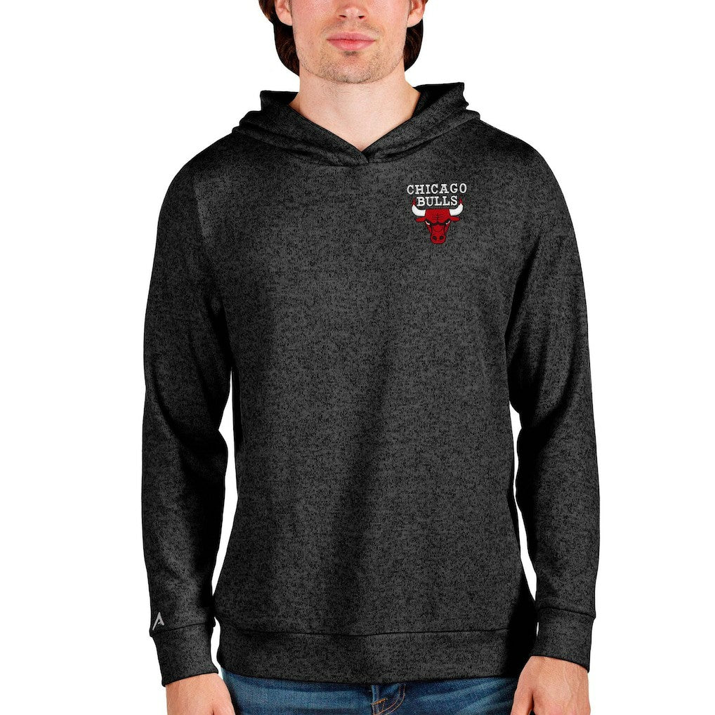Chicago Bulls Antigua Absolute Pullover Hoodie Heathered Black - NBA