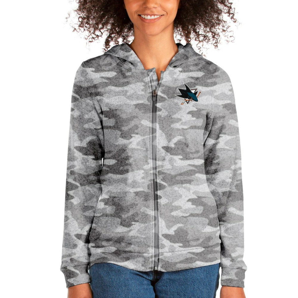 San Jose Sharks Antigua Absolute Full-Zip Hoodie - Camo - NHL