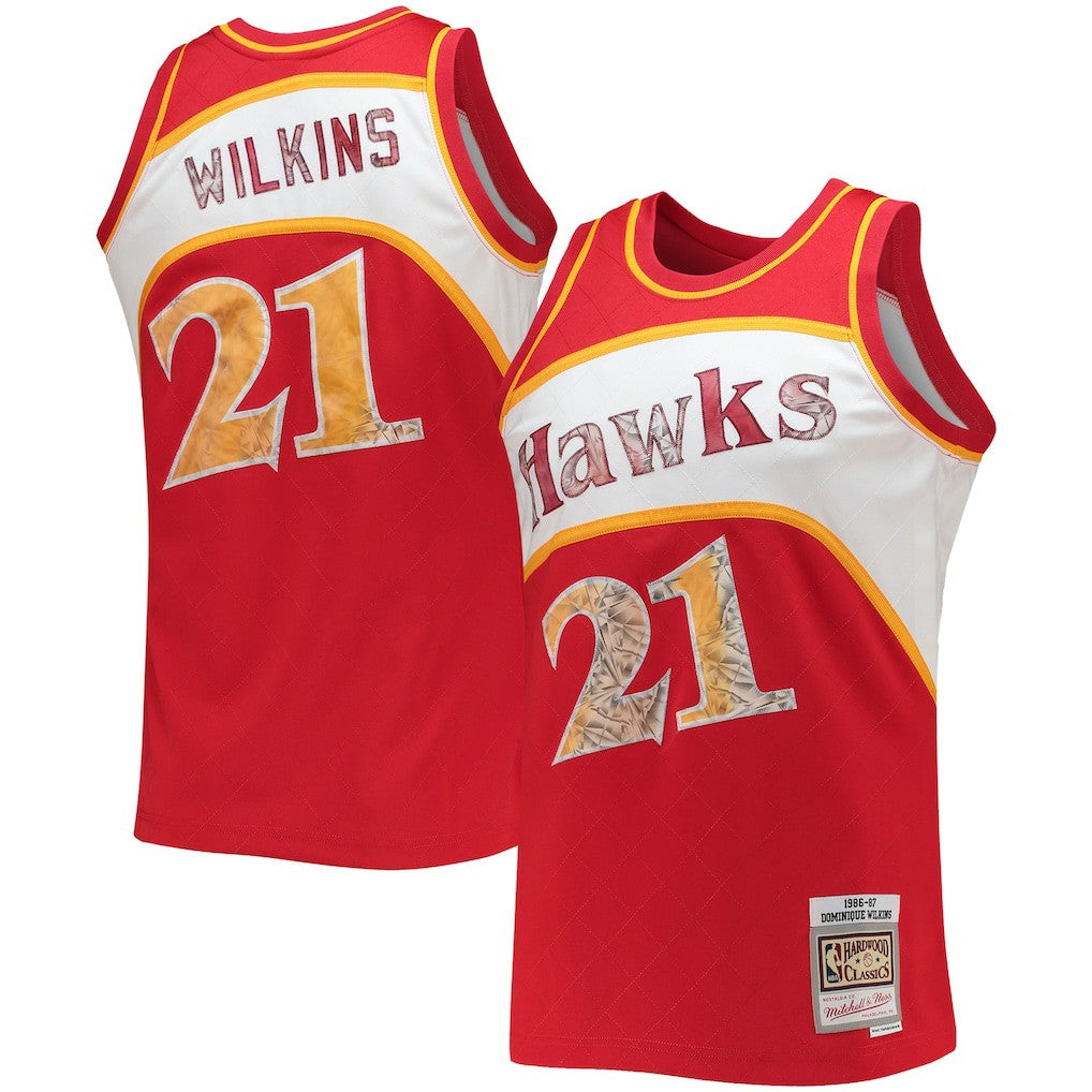 Dominique Wilkins Atlanta Hawks 1986/87 Hardwood Classics NBA 75th Anniversary Diamond Swingman Jersey Red - NBA