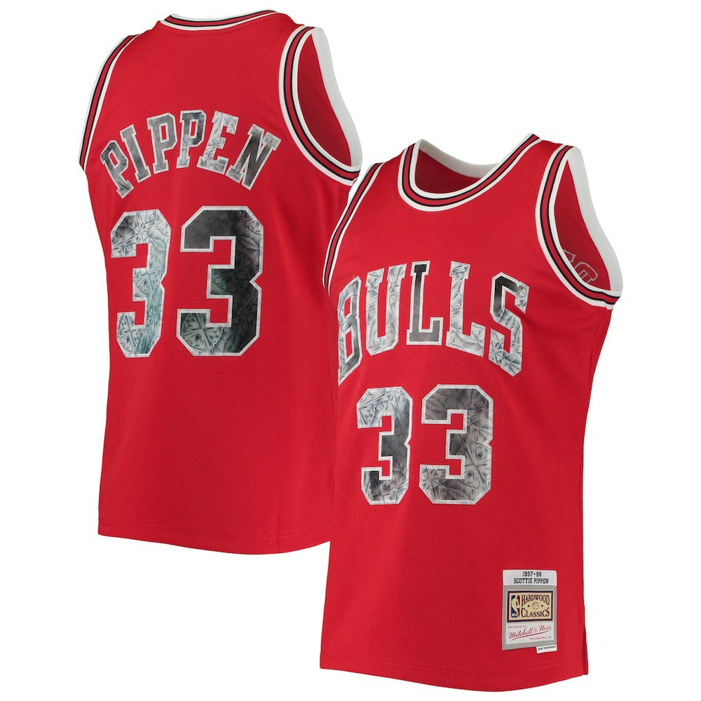 Scottie Pippen Chicago Bulls 1997/98 Hardwood Classics NBA 75th Anniversary Diamond Swingman Jersey Red - NBA