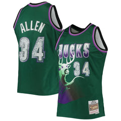 Ray Allen Milwaukee Bucks 1996/97 Hardwood Classics NBA 75th Anniversary Diamond Swingman Jersey Green - NBA