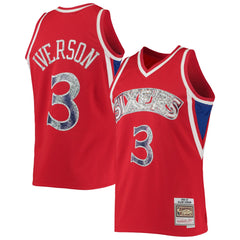 Allen Iverson Philadelphia 76ers 1996/97 Hardwood Classics NBA 75th Anniversary Diamond Swingman Jersey Red - NBA