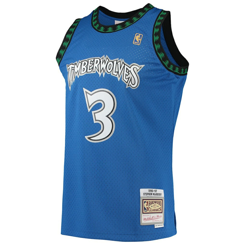 Stephon Marbury Minnesota Timberwolves 1996/97 Hardwood Classics Swingman Jersey Blue - NBA