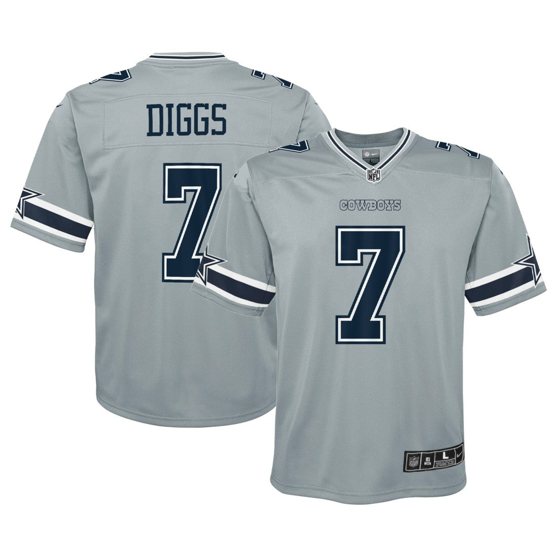 Trevon Diggs Dallas Cowboys Youth Inverted Game Jersey Silver | Nike for Sale