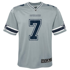 Trevon Diggs Dallas Cowboys Youth Inverted Game Jersey Silver | Nike for Sale