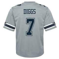 Trevon Diggs Dallas Cowboys Youth Inverted Game Jersey Silver | Nike for Sale