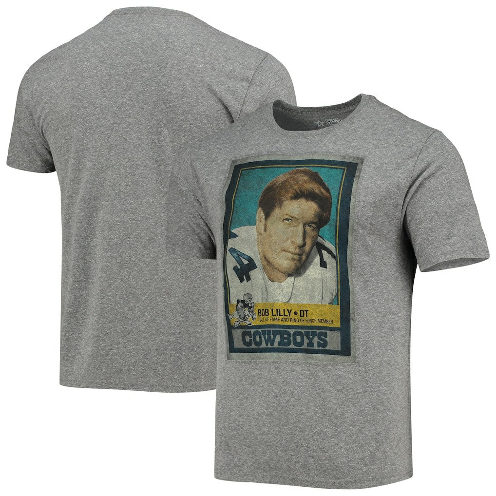 Bob Lilly Dallas Cowboys Name & Number Tri-Blend T-Shirt Heathered Gray | NFL