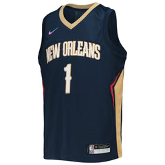 Zion Williamson New Orleans Pelicans Youth 2021/22 Diamond Swingman Jersey Icon Edition Navy - NBA