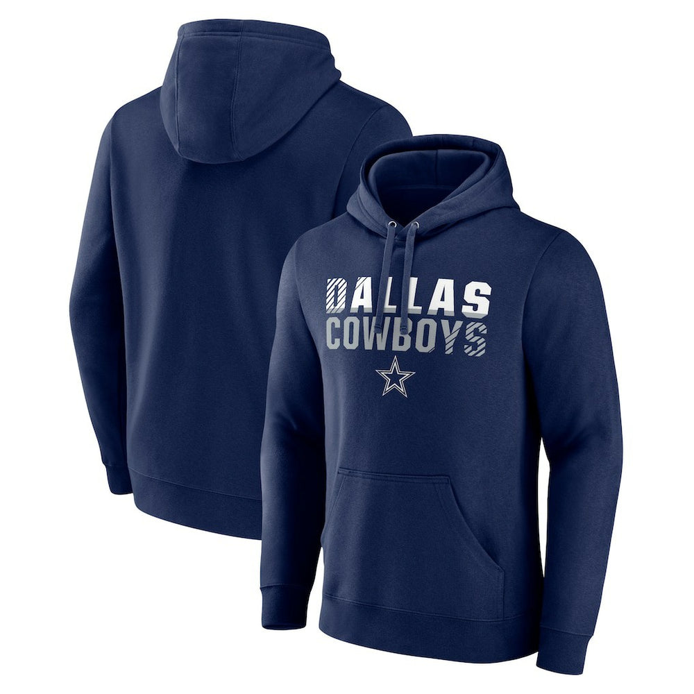 Dallas Cowboys Fade Out Fitted Pullover Hoodie Navy | NFL