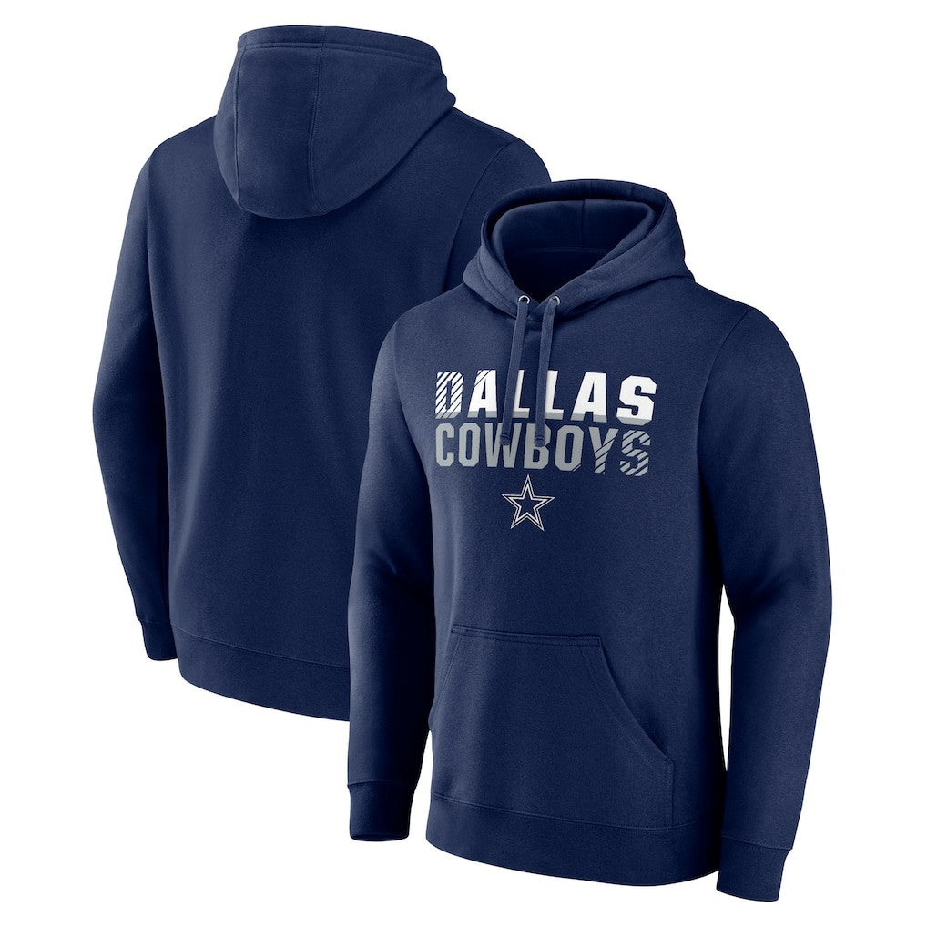 Dallas Cowboys Fade Out Fitted Pullover Hoodie Navy | NFL