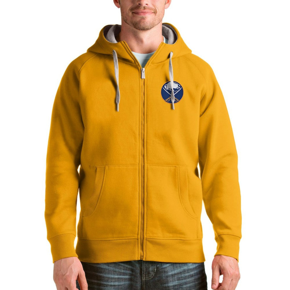 Buffalo Sabres Antigua Logo Victory Full-Zip Hoodie - Gold - NHL