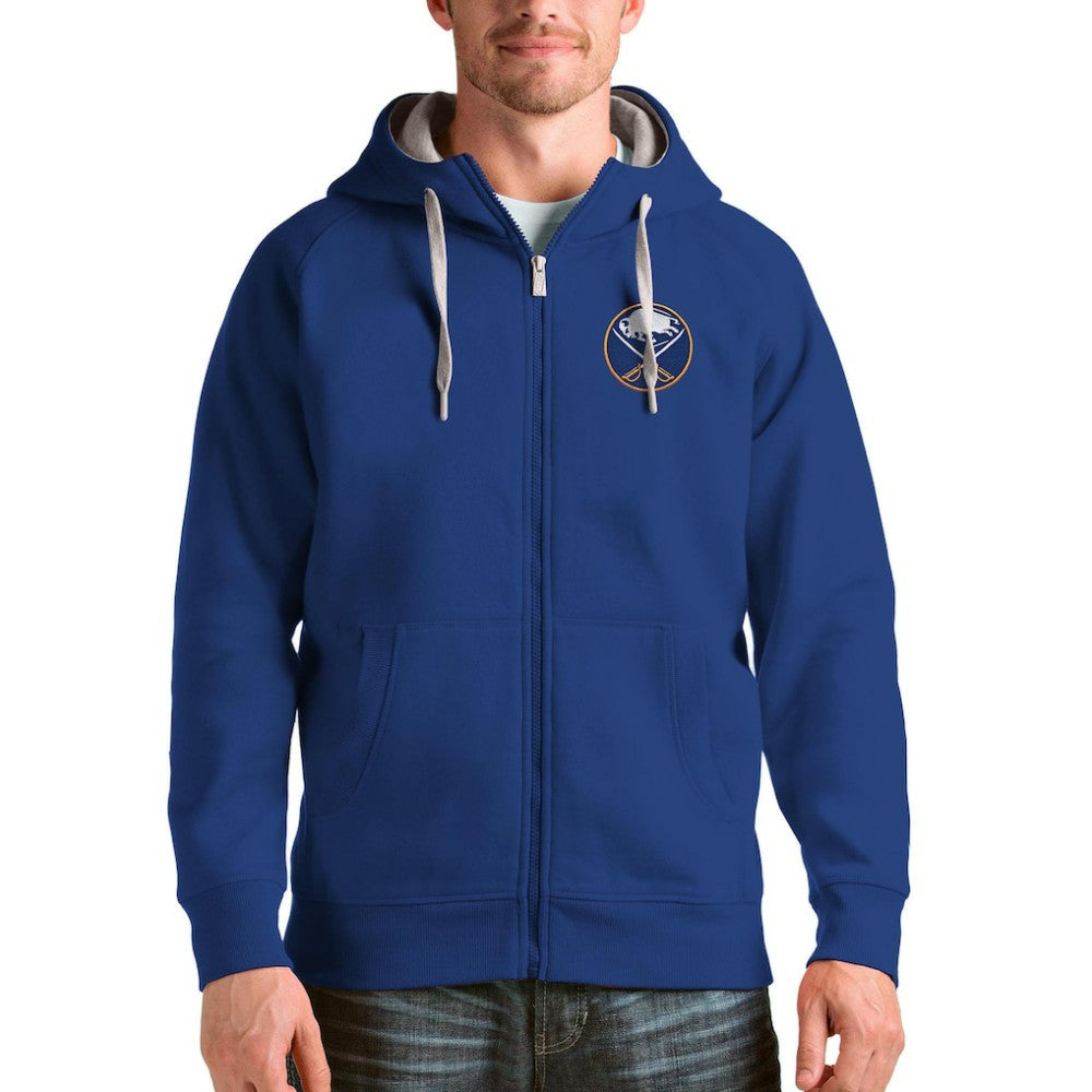 Buffalo Sabres Antigua Logo Victory Full-Zip Hoodie - Royal - NHL