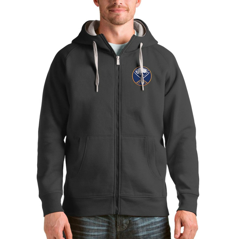 Buffalo Sabres Antigua Logo Victory Full-Zip Hoodie - Charcoal - NHL