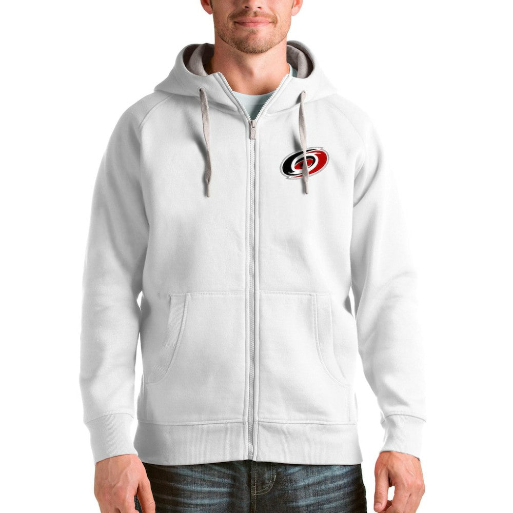 Carolina Hurricanes Antigua Logo Victory Full-Zip Hoodie - White - NHL