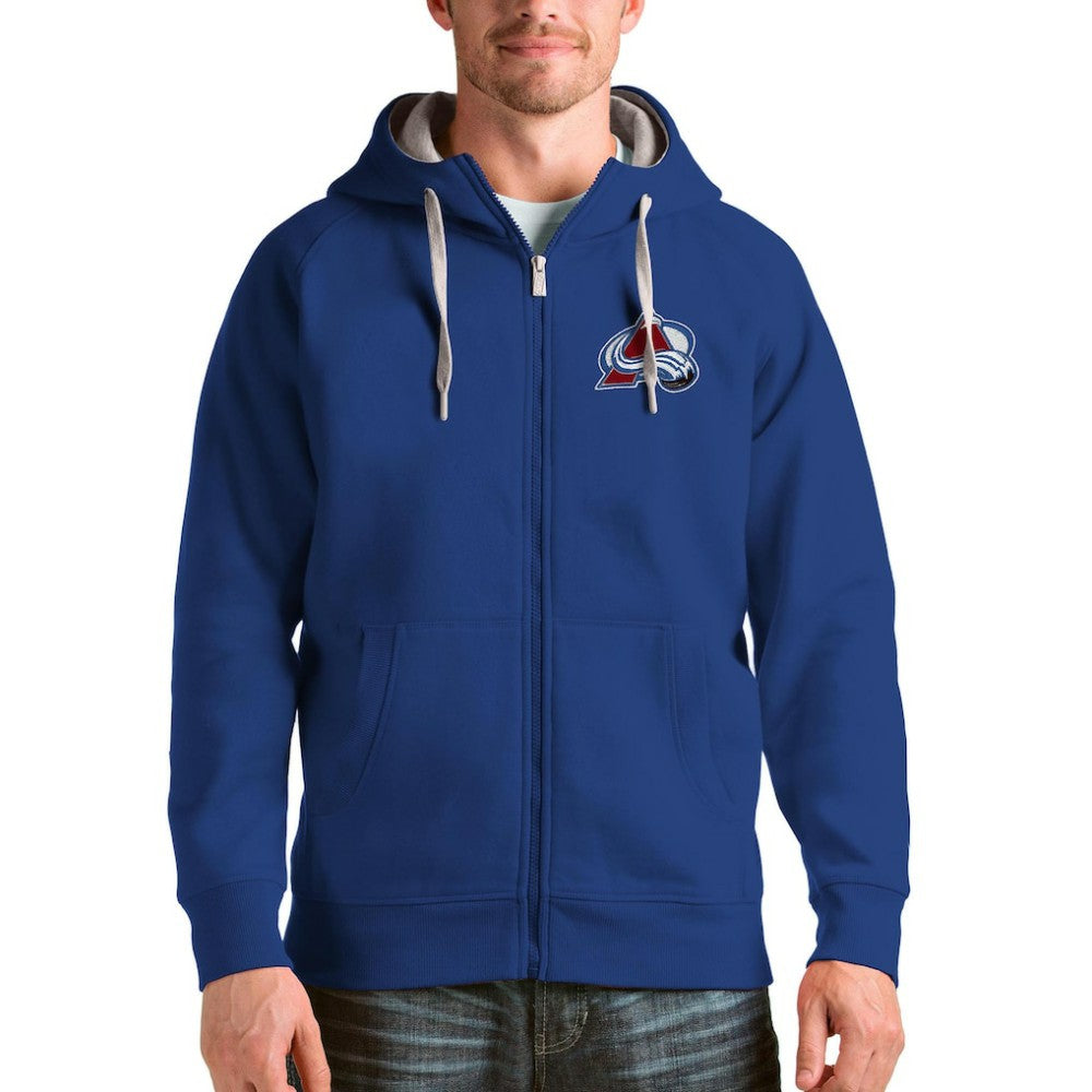Colorado Avalanche Antigua Logo Victory Full-Zip Hoodie - Royal - NHL