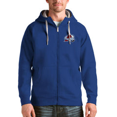 Colorado Avalanche Antigua Logo Victory Full-Zip Hoodie - Royal - NHL