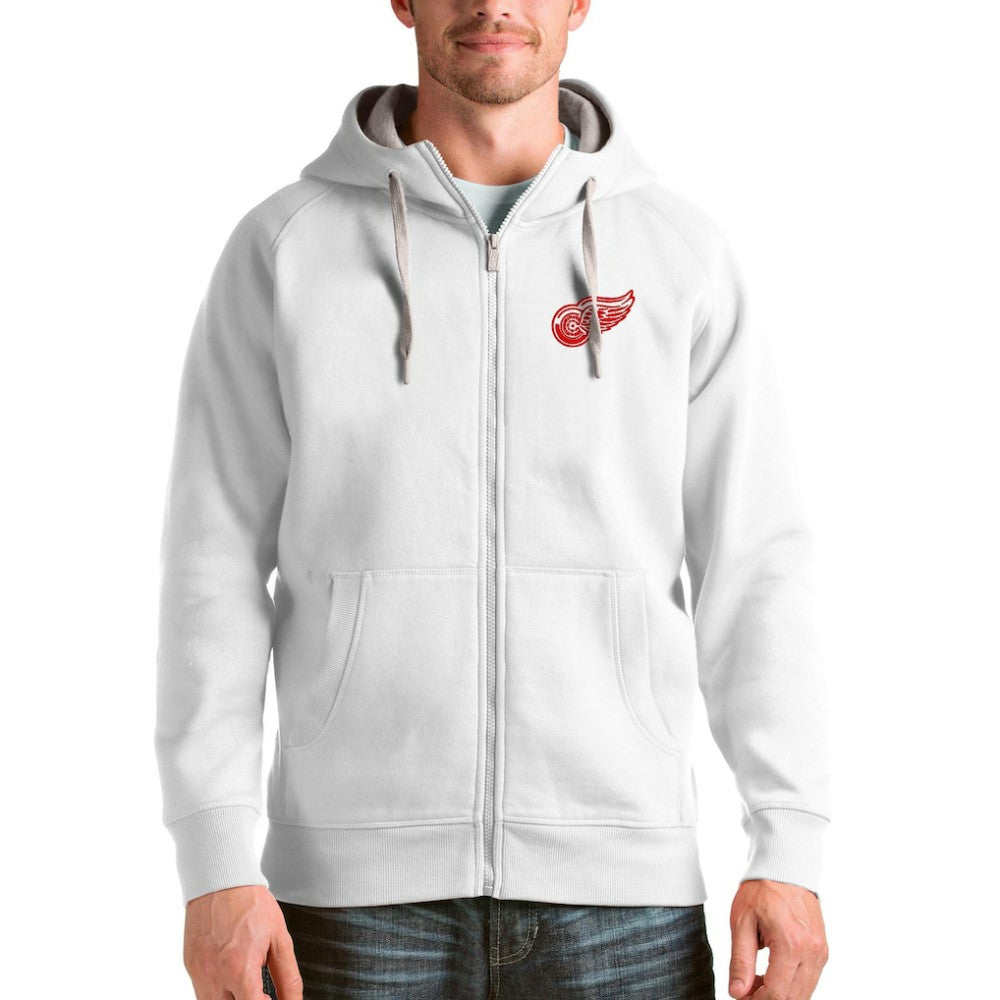 Detroit Red Wings Antigua Logo Victory Full-Zip Hoodie - White - NHL