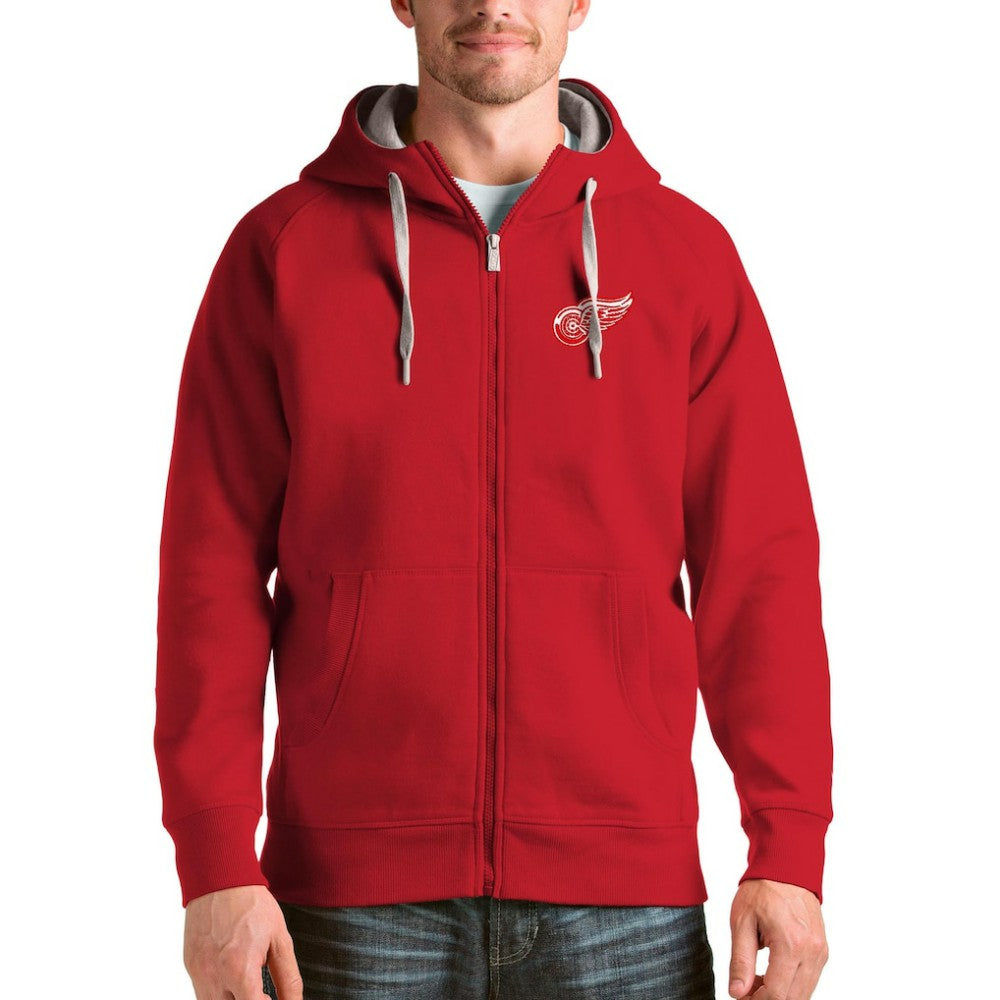 Detroit Red Wings Antigua Logo Victory Full-Zip Hoodie - Red - NHL