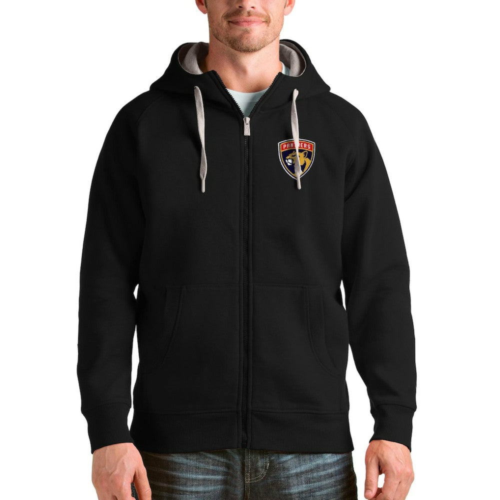 Florida Panthers Antigua Logo Victory Full-Zip Hoodie - Black - NHL
